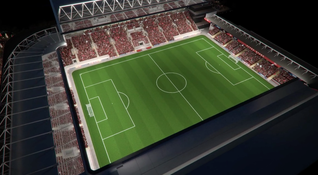 3d visualisation of Bristol City Stadium Ashton Gate